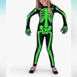 Spooktacular Creations Pretty Skeleton Costume Girls Jumpsuit Halloween 8-10 yrs